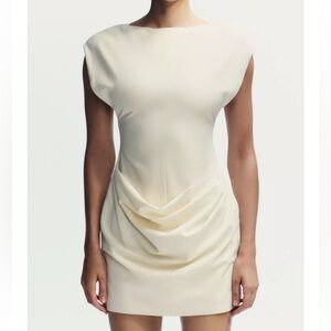 Zara draped fabric mini dress
